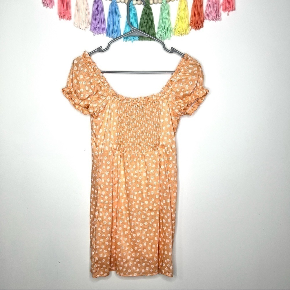 Princess Polly Donna Tangerine Orange Peach Floral Daisy Mini Dress Size 6 - Picture 10 of 16